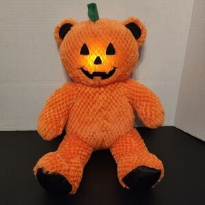 Build A Bear, Halloween, Jack O Lantern, Pumpkin, Bear, Light Up, Retired
